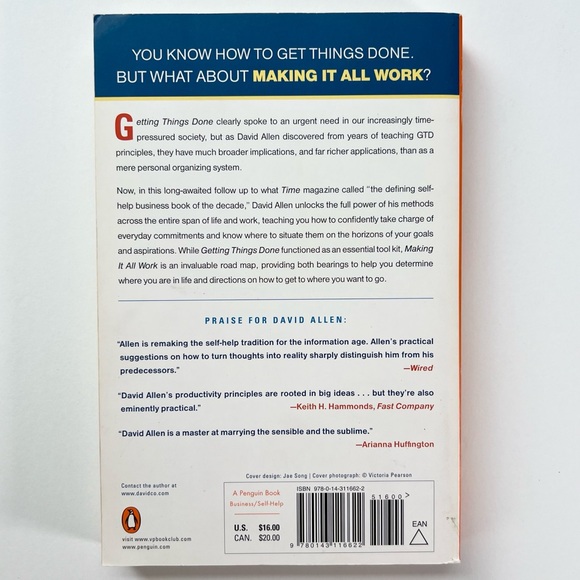 Making It All Work by David Allen, 2009 Paperback - Picture 2 of 4